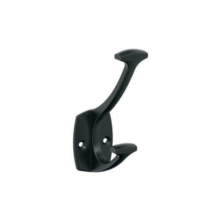 Amerock Vicinity Traditional Double Prong Matte Black Wall Hook H37001MB